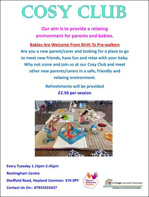 Cosy Club - At the Rockingham Centre Tuesdays 1:15pm-2:30pm